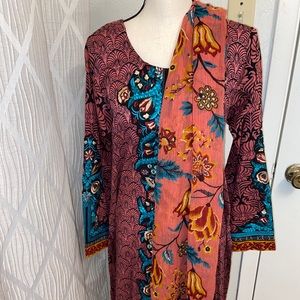 Pakistani Indian Three Piece Embroidered Suit.Brand Gul Ahmed.